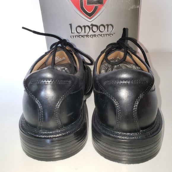 London Underground, Men's Black Leather Chunky Oxford Shoes Men's Size 8 M - Picture 5 of 14